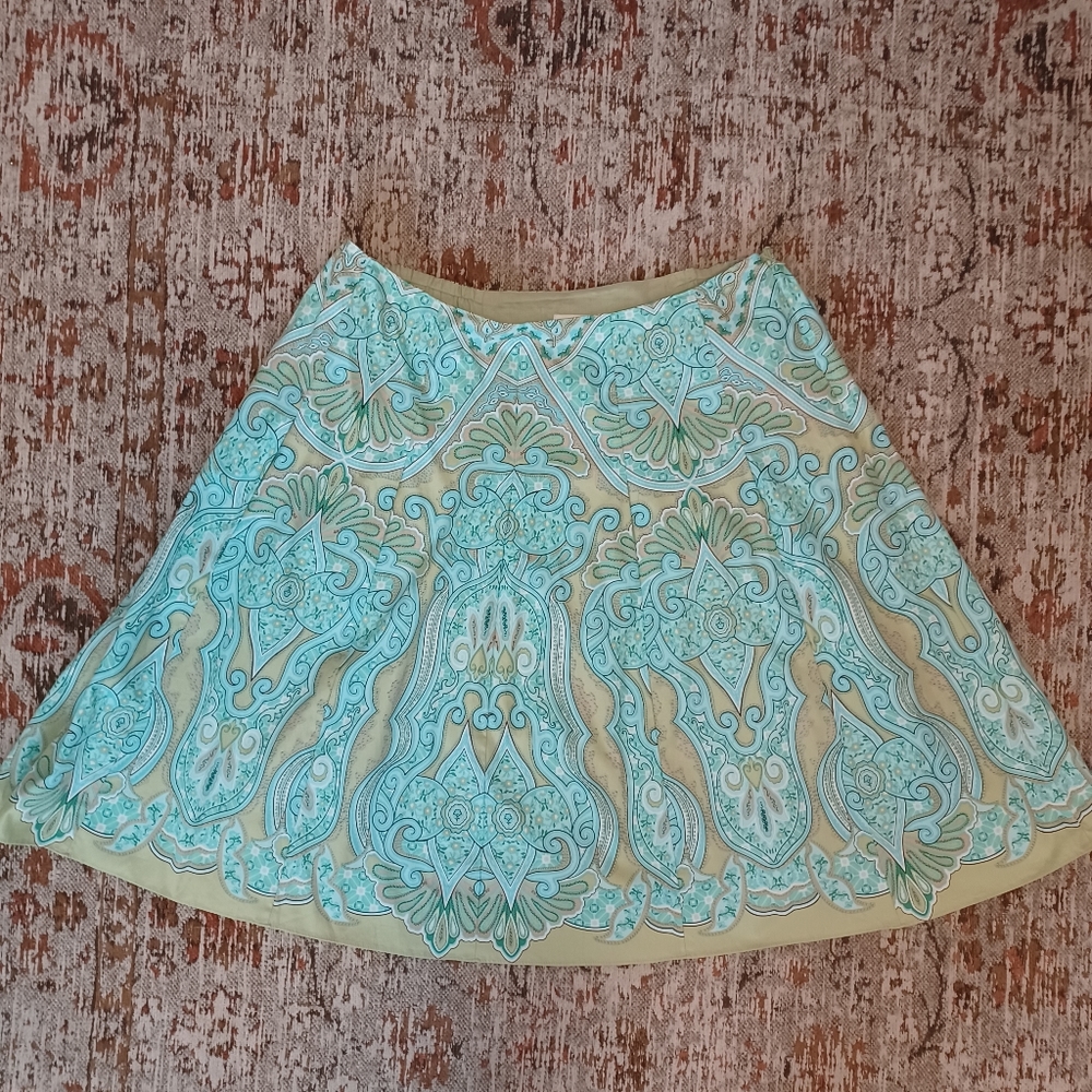 Talbots Paisley Cotton Skirt